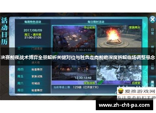 决赛前夜战术博弈全景解析关键对位与胜负走向前瞻深度拆解临场调整悬念 决赛前夜战术博弈全景解析关键对位与胜负走向前瞻深度拆解临场调整悬念